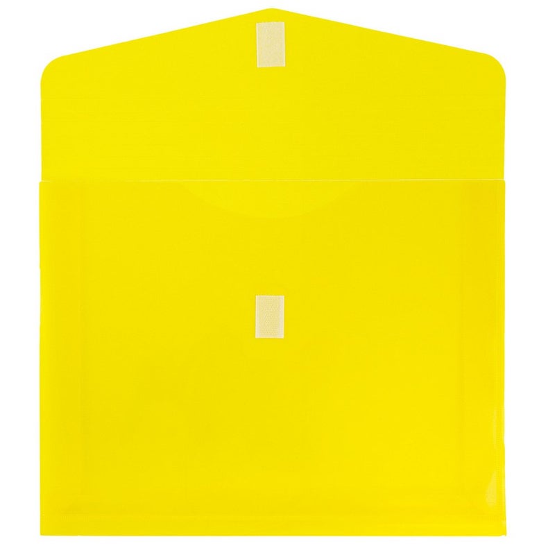 JAM PAPER Plastic Expansion Envelopes with Hook & Loop Closure - Letter Booklet - 9 3/4 x 13 with 2 Inch Expansion - Yellow - 12/Pack - Image 2